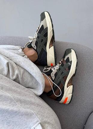 Кросівки asics gel-1130 хакі, бежеві, помаранчеві