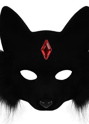 Игрушка люкс маска кот/лиса черная для квадроберов и квадробики для детей (l_15443)