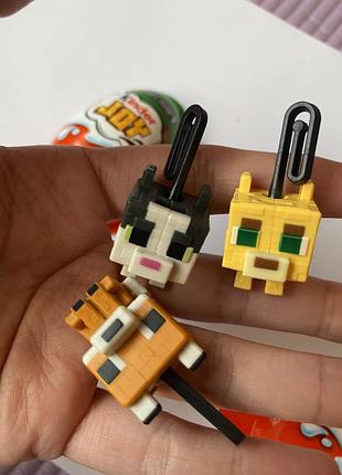 Фігурки іграшки minecraft кіт, оцелот, лисичка майнкрафт kinder joy 2