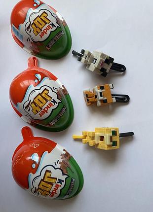 Фігурки іграшки minecraft кіт, оцелот, лисичка майнкрафт kinder joy