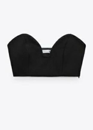 Жіночий топ zara чорний короткий xs