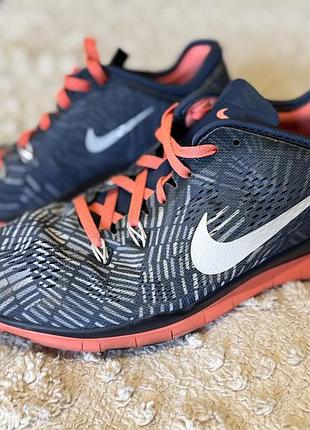 Кросівки nike free 5.0 сині з помаранчевим