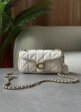 Сумка для жінок coach tabby shoulder bag 20 with quilting кремова