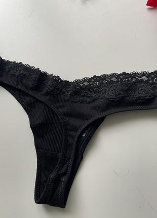 Трусики в рубчик з мереживом h&m 4