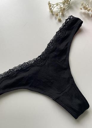 Трусики в рубчик з мереживом h&m 5