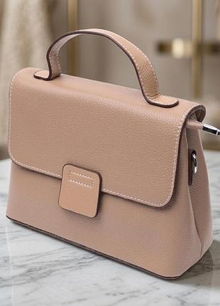 Женская сумка сэтчел из натуральной кожи vintage 22292 бежевая
