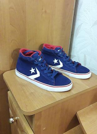 Кеды, 37-38, стелька 24 см, натуральная замша, converse all star
