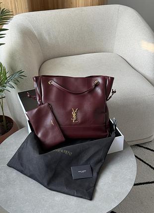 Сумка jamie shopping leather tote bag rouge merlot