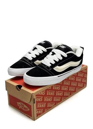 Кроссовки женские vans knu skool potato, черно-белые кеды ванс, демисезонные