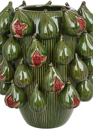 Ваза керамическая "figs" ø27х32см, зеленый инжир