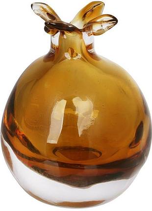 Ваза скляна декоративна "amber honey" ø11х15см у формі граната