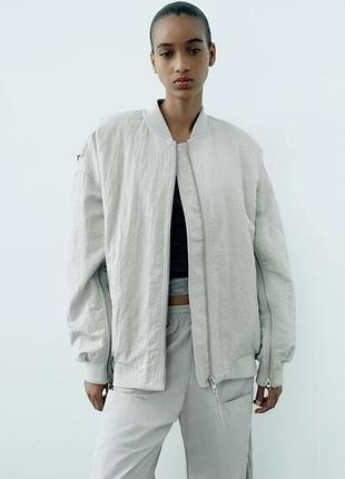 Куртка бомбер oversize zara xs-s 2