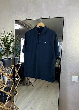 Чоловіче поло nike golf fit dry темно-синє смугасте⁠