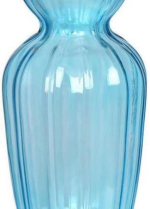 Ваза стеклянная настольная "flower glass" ø9х20см, голубая
