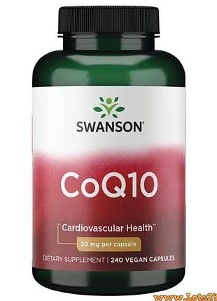 Ультра коэнзим q10 сша swanson coq10 кофермент убихинон 30мг 240 капсул для сердца волос кожи лица