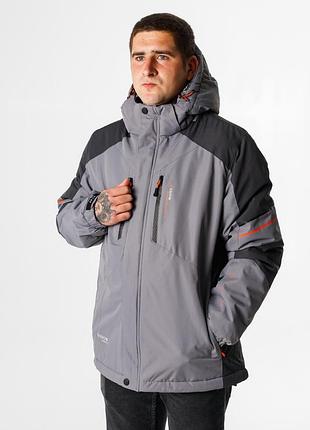 Термокуртка зимняя snow мужская xxl-8xl большие размеры , серый,5xl