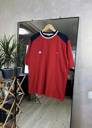 Вінтажна джерсі футболка nike 1971 колорблок з вишитим лого
