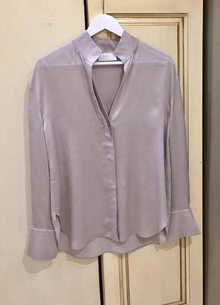 Новая.блуза прямого кроя ffc switzerland relaxed fit viscose thick sateen blouse grey из свежих коллекций