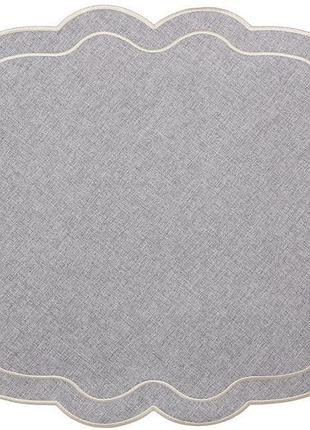 Набор 6 тканевых сервировочных салфеток (плейсмат) "wave linen" 40x50см серы