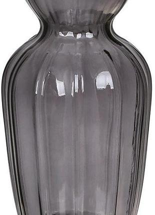 Ваза стеклянная настольная "flower glass" ø9х20см, серая