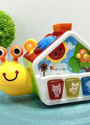 Гра 35969 (12шт) равлик+будиночок, 24см, їздить, піаніно, телефон, музика, звук(англ), звуки тварин,