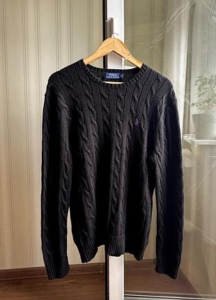 В’язаний светр polo ralph lauren cable-knit cotton sweater prl vintage y2k lacoste fred perry ральф лорен оригінал