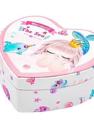 Детская шкатулка для украшений "русалочка", сердце (fg240424016d)