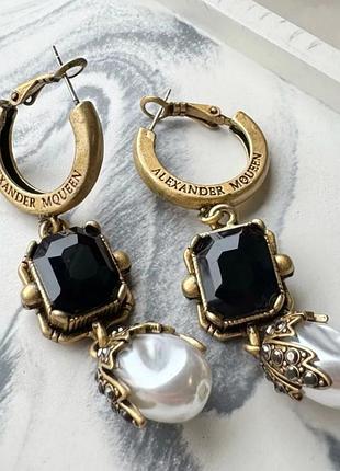 Серьги подвески mcqueen с барочным жемчугом
