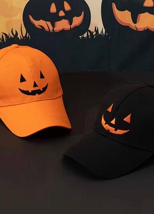 🎃 тематическая бейсболка на хелловин "гарбуз" (jack-o’-lantern) | кепка унисекс