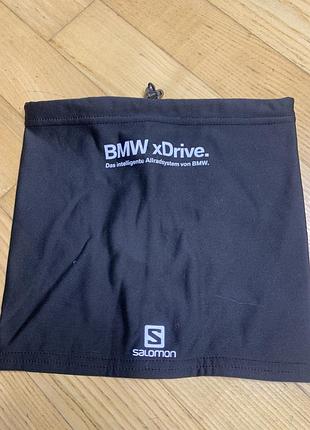 Оригінальний баф salomon bmw xdrive гейтер шарф-труба флісовий спортивний чорний зимовий термобаф унісекс шарф з утяжкою для лиж/бігу оригінал