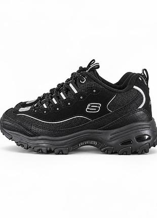 Подростковые кроссовки для девочки skechers d'lites 1.0 черные размер 35 (22 см)