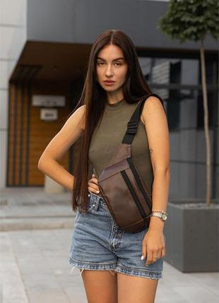 Сумка на пояс бананка sambag tirso lch шоколад