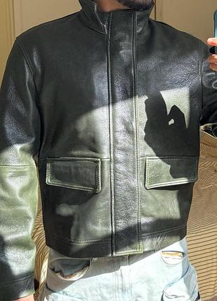 Кожаная куртка zara 100% натуральная кожа