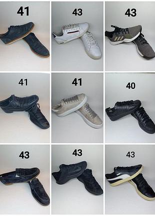 Лот чоловічого взуття 9 пар (розміри 40, 41, 43) — nike, adidas, puma, fila, ціна однієї пари всього 144грн.