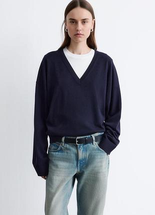 Светр жіночий cashmere collection синій кашеміровий
