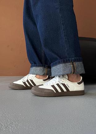 Кросівки adidas samba beige/brown 🤎
