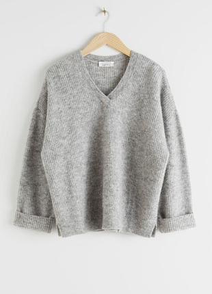 & other stories sezane оверсайз ребристий светр з альпаки