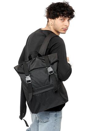 Рюкзак sambag rolltop milton чорний тканинний – міський рюкзак для ноутбука до 17"