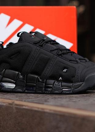 Жіночі кросівки nike air more uptempo low nd чорні незвичайні для жінок з натуральної шкіри повсякденні на демісезон найк