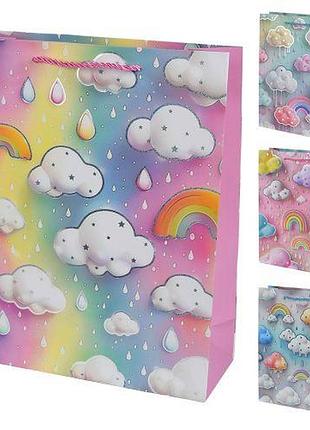 Пакет подарунковий паперовий l "rainy clouds" 30*41.5*12см
