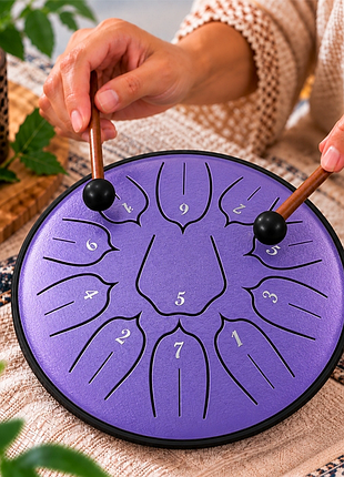 Глюкофон "happy drum" 11 нот цвет лавандовый