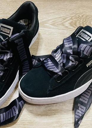 Кеди жіночі puma чорні, розмір 38, устілка 24,7 см, натуральний замш