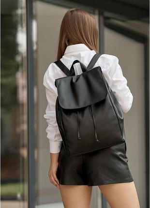 Рюкзак жіночий міський з екошкіри sambag loft la чорний