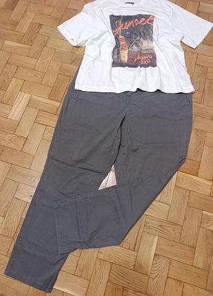 Серые женские брюки, брюки plus size 20, брюки-чиносы, классические хлопковые брюки прямого кроя, брюки женские большой размер