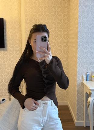 Кофта жіноча zara коричнева розмір s
