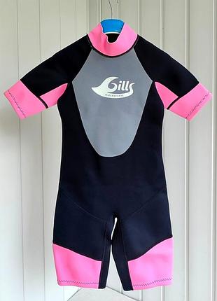 Гидрокостюм детский, фирменный gills watersports. на девочку 8 лет.