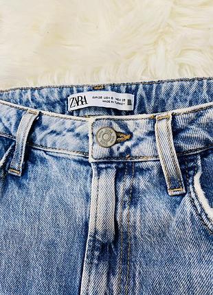 Прямі джинси з розрізами низу zara denim