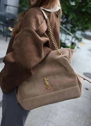 Сумка jamie shopping in suede golden leaf