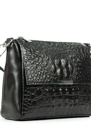 Podium сумка жіноча класична шкіра alex rai 9822 black croco