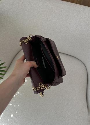 Сумка niki in grained lambskin burgundy/gold 9
